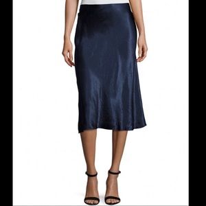 Vince Satin Flare Midi Skirt